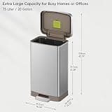 EKO Hudson 20-Gallon Matte Stainless Steel Heavy-Duty Step-On Trash Can