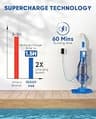Teguy Cordless Handheld Pool Vacuum with Auto Shutoff and Reusable 500-Mesh Filters