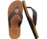 KuaiLu Mens Cushioned Yoga Mat Memory Foam Flip Flop with Faux-Leather Strap