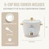 GreenLife 3-Cup Rice Cooker with Removable PFAS-Free Ceramic Nonstick Inner Pot