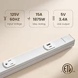SURAIELEC 39.4-Inch Hardwired Under Cabinet Power Strip with 6 TR Outlets