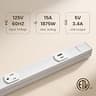 SURAIELEC 39.4-Inch Hardwired Under Cabinet Power Strip with 6 TR Outlets