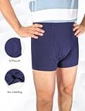 Washable Cotton Incontinence Boxer Briefs for Men with Front and Rear Absorbency