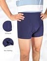 Washable Cotton Incontinence Boxer Briefs for Men with Front and Rear Absorbency