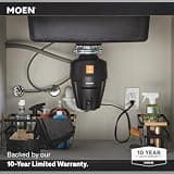 Moen EX75C Host Series 3/4 HP Garbage Disposal with SoundSHIELD & Express Mount