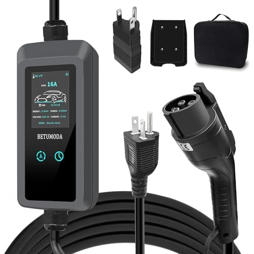 BETUMODA Level 1 & 2 EV Charger with Adjustable Current & Timer, 25-Foot Cord