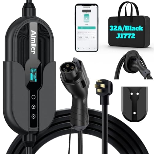 AIMILER Level 2 Electric Vehicle Charger 32A with Smart WIFI APP & NEMA 14-50P