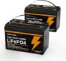 12V 100Ah Group 31 LiFePO4 Deep Cycle Battery 2-Pack for High Capacity Power Banks