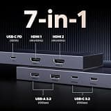 UGREEN Revodok Pro 7-in-1 Aluminum Docking Station with Dual 4K@60Hz and 100W PD
