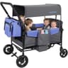 MOMFANN Adjustable 4-Passenger Stroller Wagon with UV50+ Sun Protection Canopy