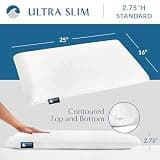 Bluewave Bedding Ultra Slim Gel-Infused Memory Foam Pillow, 2.75-Inch