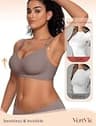 Vertvie Seamless Wireless Push-Up Bra with 3D Molded Cups and Full Coverage