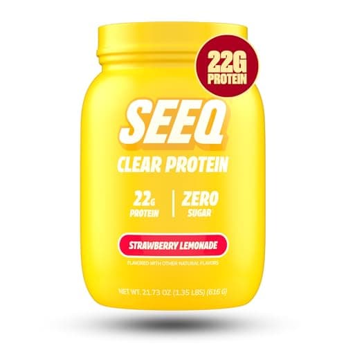 SEEQ Clear Whey Isolate Protein Powder, Strawberry Lemonade, 22g Protein