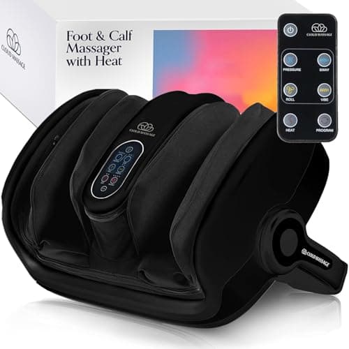Cloud Massage Adjustable Heated Shiatsu Foot and Leg Massager with Remote