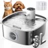 FEELNEEDY Cordless 5000mAh Battery-Operated Stainless Steel Pet Fountain