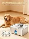 SIBAYS 15L Extra-Large Stainless Steel Pet Water Fountain with LED Light