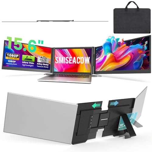 SMISEACOW 15.6-Inch Triple Laptop Screen Extender with Freestanding Bracket