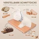 SOWKIPE Hand Crank Manual Bread Slicer with Wooden Base and Wire Guide