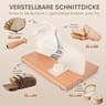 SOWKIPE Hand Crank Manual Bread Slicer with Wooden Base and Wire Guide