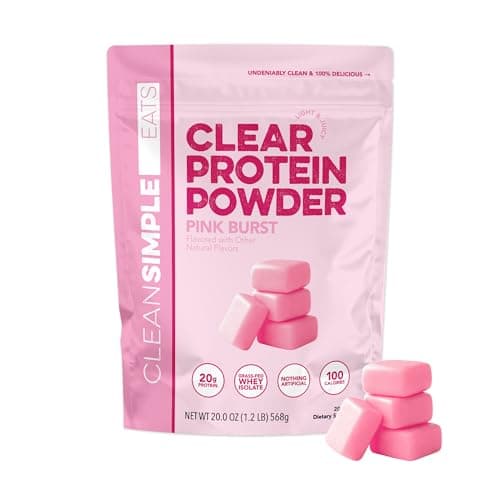 Clean Simple Eats Grass-Fed Clear Whey Protein Isolate, Pink Burst Flavor