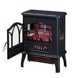 Duraflame 3D Infrared Quartz Electric Fireplace Stove Heater in Matte Black