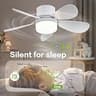 ASALL 16.54-Inch Socket Fan Light with Stepless Dimming and Sleep Timer