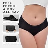 Bambody Absorbent Bamboo Rayon Menstrual Briefs, 4-Tampon Capacity 3-Pack