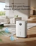 Dreo 110-Pint Smart Dehumidifier with App Control and Dual Drainage System