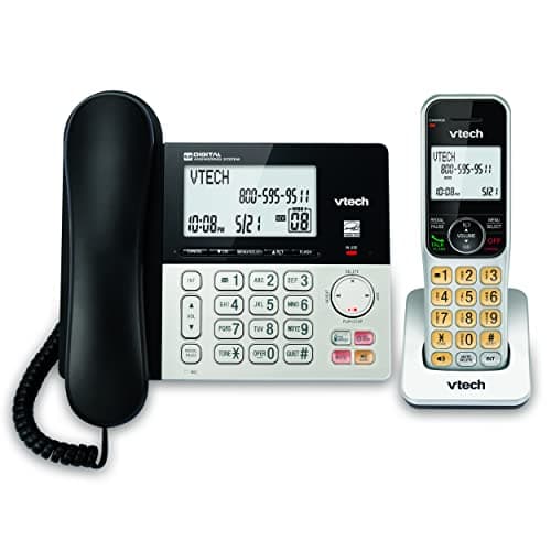 VTech VG208 Hybrid Corded and Cordless DECT 6.0 Phone System with Answering Machine