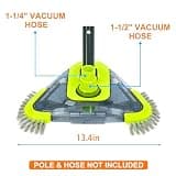 Sepetrel Upgraded Triangular Pool Vacuum Head with Side Brushes & Swivel