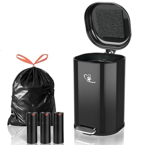 Meegood 18L 4.76-Gallon Heavy-Duty Stainless Steel Dog Waste Trash Can