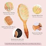Boar Bristle Loop Hair Extension Brush for Detangling and Frizz Control