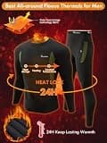 Romision Men's Heavyweight Fleece-Lined Sub-Zero Thermal Underwear Set