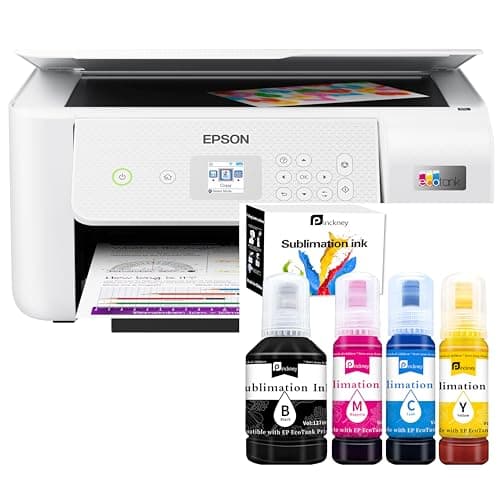 Pinckney Cartridge-Free Super-Tank Sublimation Printer with Ink Bundle