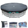 SIHAIAN 18-Foot Round Fabric Pool Cover with Built-In Automatic Drain System