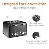 Amazon Basics 1500W 4-Slice Toaster with 1.25-Inch Slots and 7 Browning Levels