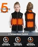 Hecusma Kids 5-Zone Heated Vest Layering Coat with 7.4V 12000mAh Battery