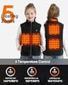 Hecusma Kids 5-Zone Heated Vest Layering Coat with 7.4V 12000mAh Battery