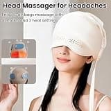 Electric Migraine Relief Cap Massager with 6 Airbags and 3 Heat Modes