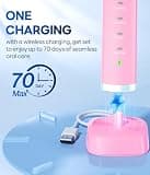 Bymore Rechargeable Adult Sonic Electric Toothbrush with 8 Brush Heads