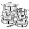 Heavy-Duty 3-Ply Clad Stainless Steel 11-Piece Professional Cookware Set