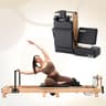 PAETA Premium Wooden Foldable Pilates Reformer Machine with Sitting Box