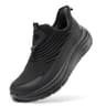 FitVille Men's Step Ease V1 Jet Black Extra Wide Slip-On Orthopedic Walking Shoe