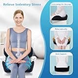 Lexeme Extra Large Memory Foam Seat Cushion and Lumbar Support Pillow Set