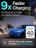 EVIQO 40 Amp NEMA 14-50 Plug-In Level 2 EV Charger with App Control & Weatherproofing