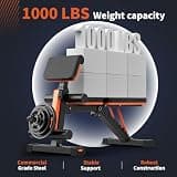 XChief Foldable Adjustable Weight Bench with Leg Extension and Preacher
