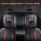 Carlimeki Fully Covered Leather Custom Fit Seat Covers for Toyota Tacoma
