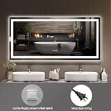 GarveeHome 60" x 36" Double Vanity LED Bathroom Mirror with 3X Magnification