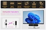 Dual Driver USB-C Clip-On Monitor Soundbar with Adaptive Channel Switching