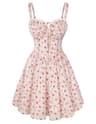 Scarlet Darkness Floral Corset Mini Dress with Ruched Front Bodice